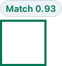The Test Detection marker with a green frame and the chip Match 0.93